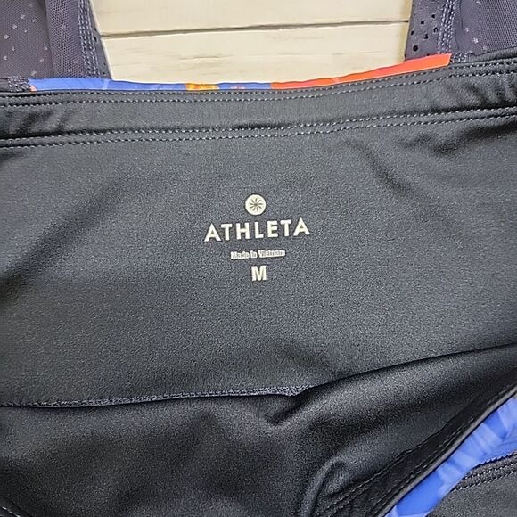 Athleta Tropical Precision High Waisted Floral Print Mesh Panels 7/8 Leggins M - Picture 5 of 11